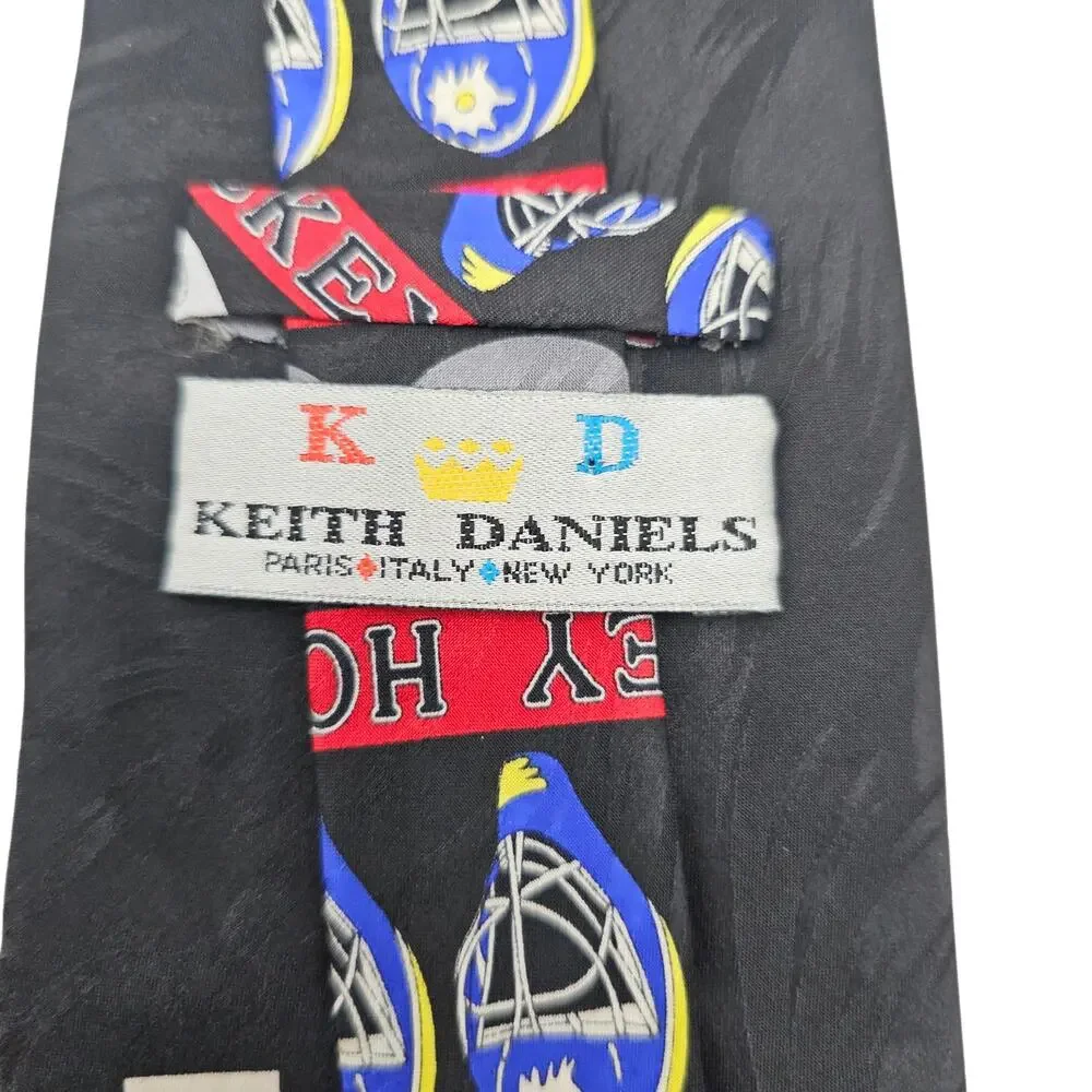 Keith Daniels Play Ball Series 1 Ice Hockey Silk Novelty Tie Black Sport 3 of 6